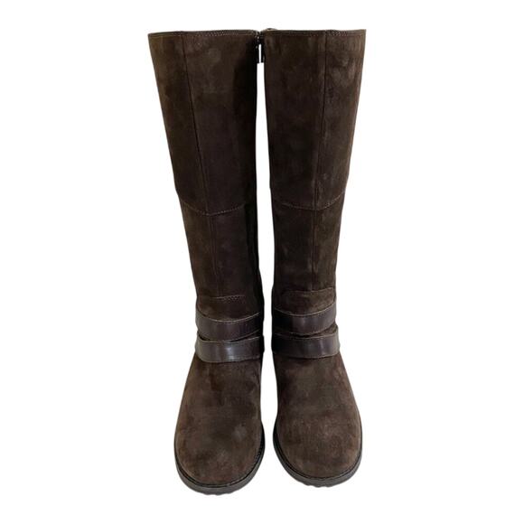 The North Face Brown Suede Riding Boots Side Zip Waterproof Women's Size 7 EUC - Picture 2 of 9